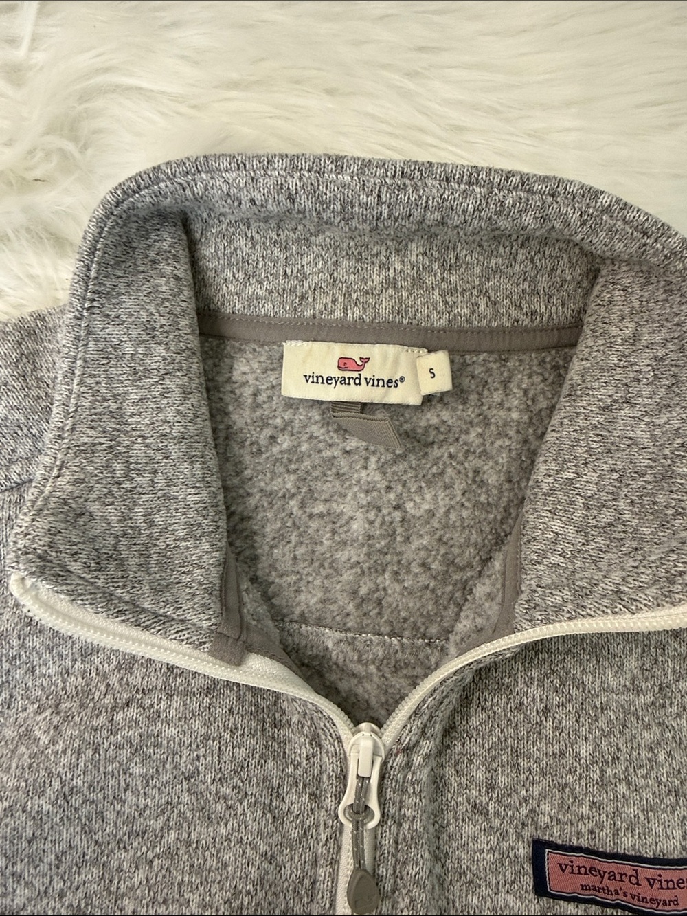 Vineyard Vines Gray Full Zip Fleece Vest Size Small - Picture 2 of 8